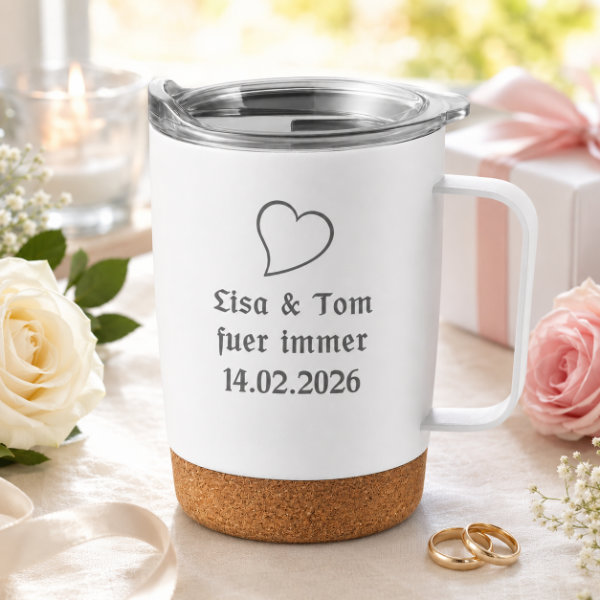 Becher mit Herz romantische Geschenkidee