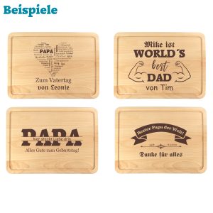 Holzbrett mit Gravur für Papa