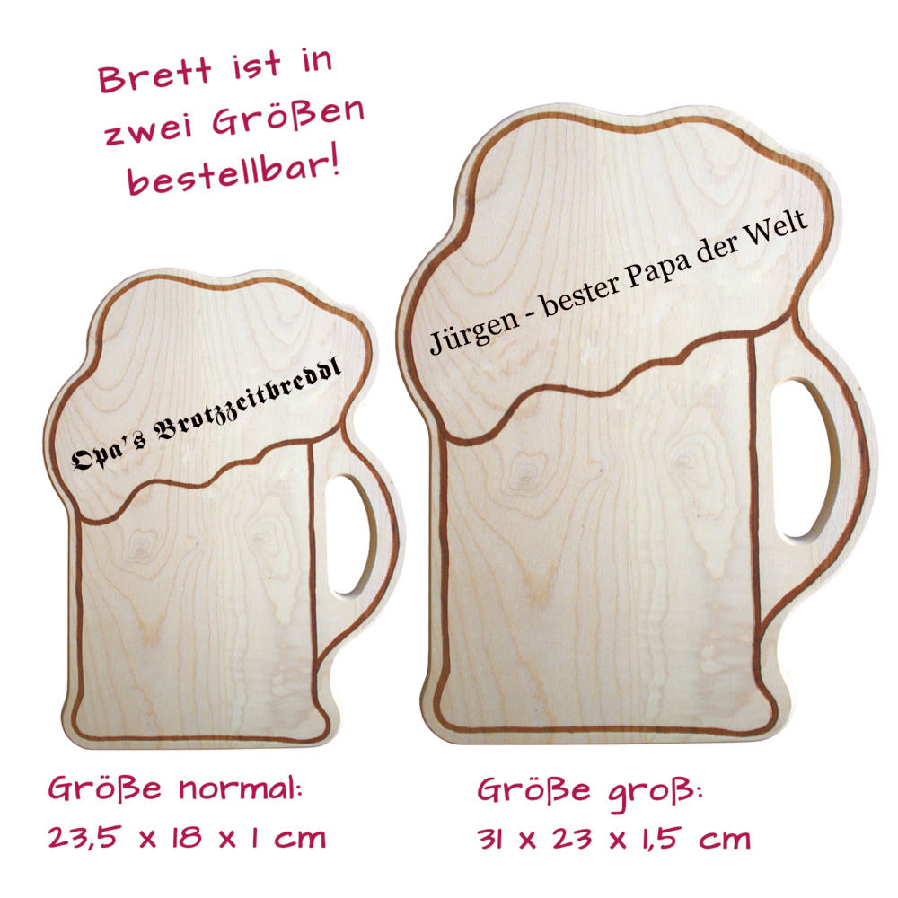 Holzbrett Maßkrug