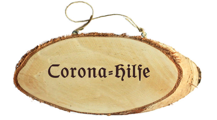 Corona Hilfe Schild