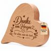 Dankeschön Geschenk Holzherz mit Gravur „Danke von Herzen"