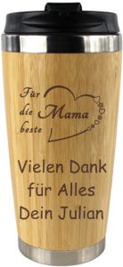 Dankeschön Geschenk für Frau: Personalisierter Kaffeebecher to Go 