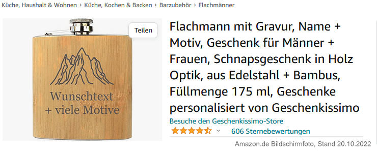 Flachmann mit Gravur Amazon