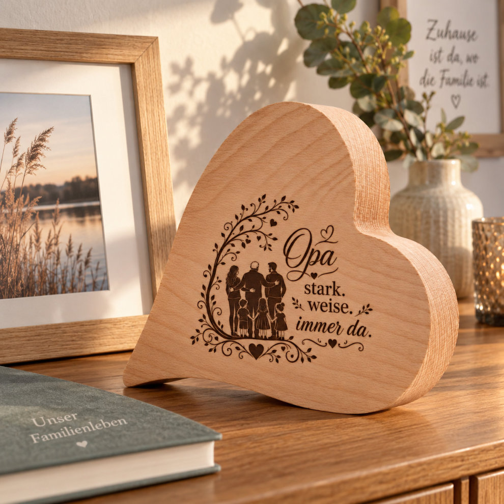 Geburtstagsgeschenk für den Opa aus Holz mit Gravur