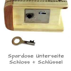 Unterseite der Spardose - Geschenk von unten