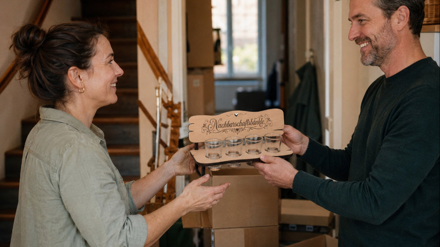 Geschenk für Nachbarn - Schnapsbank aus Holz Geschenk für Nachbarn - Schnapsbank aus Holz