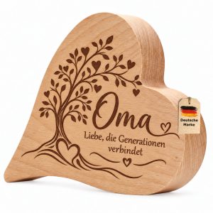 Geschenk für die Oma aus Holz mit Gravur