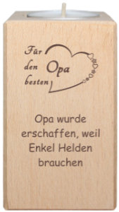 Geschenkideen für Opa – Teelichthalter mit Spruch