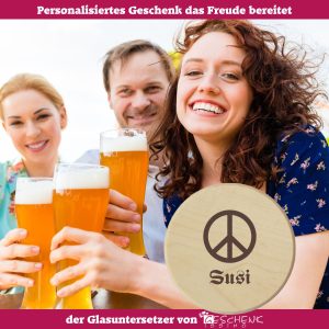 Glasuntersetzer Freunde Geschenk