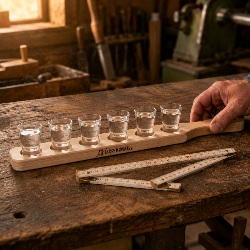 Das Handwerker Geschenk liegt in einer Werkstatt Handwerker Schnapslatte Werkstatt
