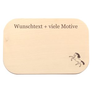 Geschenk für Pferdeliebhaber – Holzbrettchen mit Name und Pferdemotiv