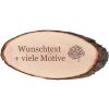 Frühstücksbrettchen personalisiert aus Holz mit Rinde, Wunschgravur, XXL 40 cm