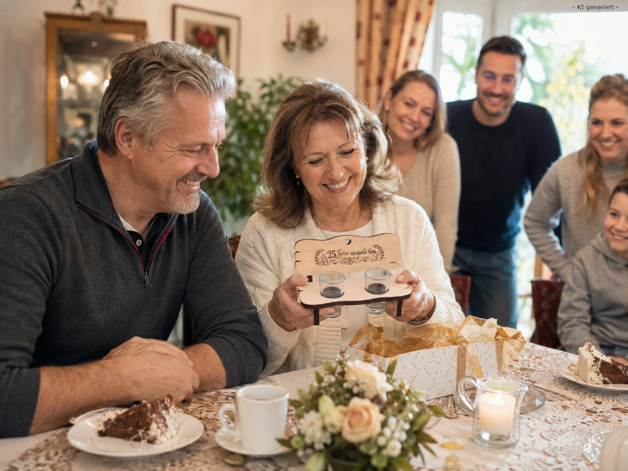 Holz Bänkle 25 Jahre Silberhochzeit