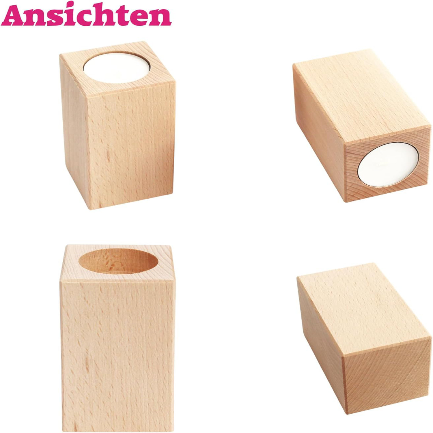 Teelichtständer als Holzdeko Holz-Dekoration