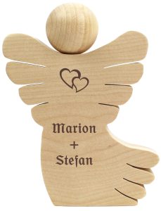 Holzengel mit Name Motiv