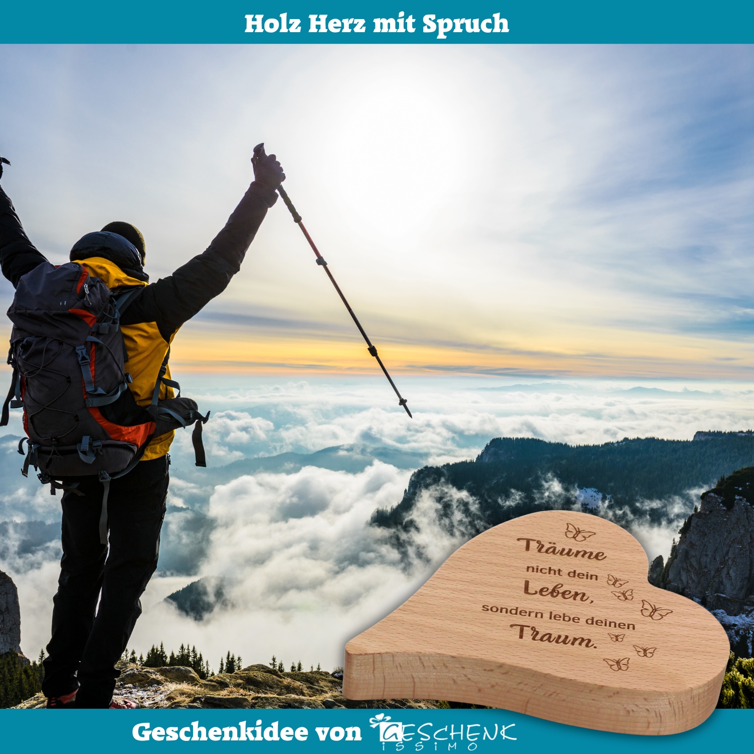 Holzherz Motivationszitat Holzherz-Motivationszitat