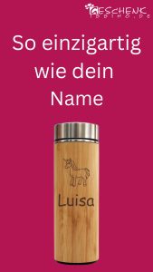 Personalisierte Isolierflasche kaufen mit Namen, Spruch + Motiv in Bambus Style Personalisierte Isolierflasche mit Namen, Spruch + Motiv – Bambus Style