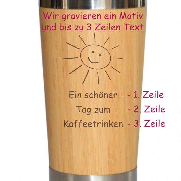 Kaffeebecher to go personalisiert mit Namen und Motiv Geschenkissimo