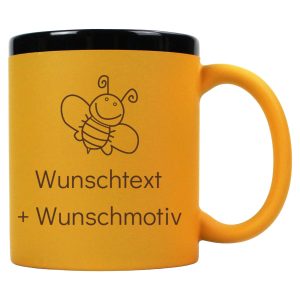 Keramik Tasse gelb personalisiert