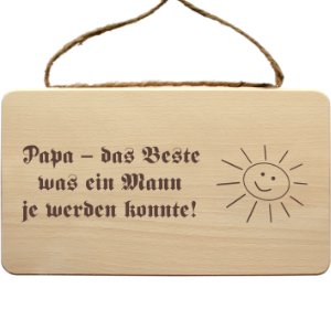 Lustige Geschenke für Papa: Wandschild mit Gravur