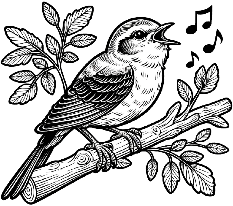 Malvorlage Singvogel
