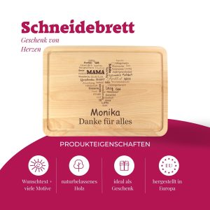 Frühstücksbrett mit Gravur Mama