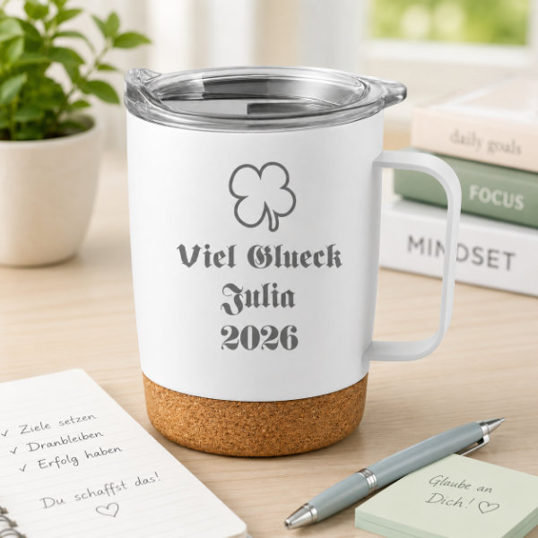 Mutmacher Becher personalisierte Glücksbringer Tasse