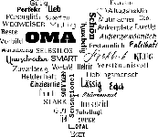 Oma Herz mit Wörtern