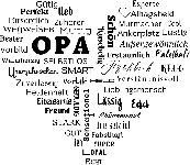 Opa Herz mit Wörtern