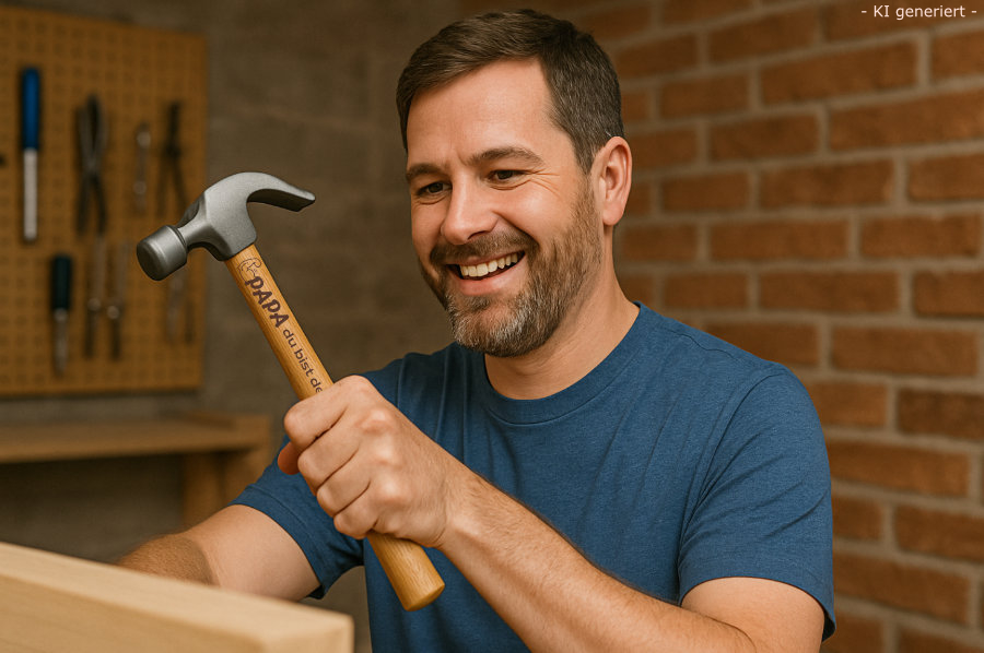 Papa Hammer mit Spruch: Du bist der Hammer! Papa Hammer mit Spruch