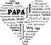 Papa Herz mit Wörtern