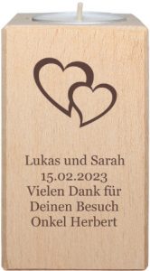 Personalisierte Kerze als Gastgeschenk