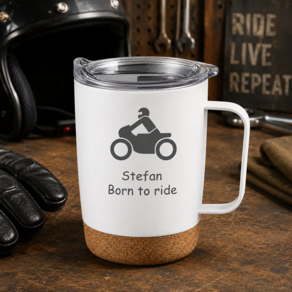 Personalisierter Becher Motrrad Motiv