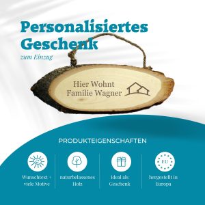 Personalisiertes Türschild zum Einzug