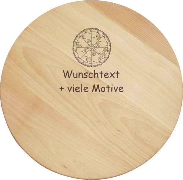 Pizzateller Holz personalisiert - XXL Größe für Pizza Party Spaß