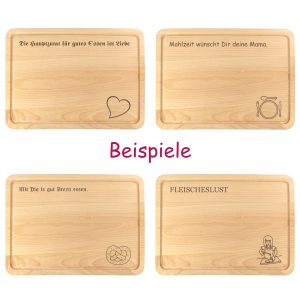 Saftrillen Buchenholzbrett personalisierte Beispiele