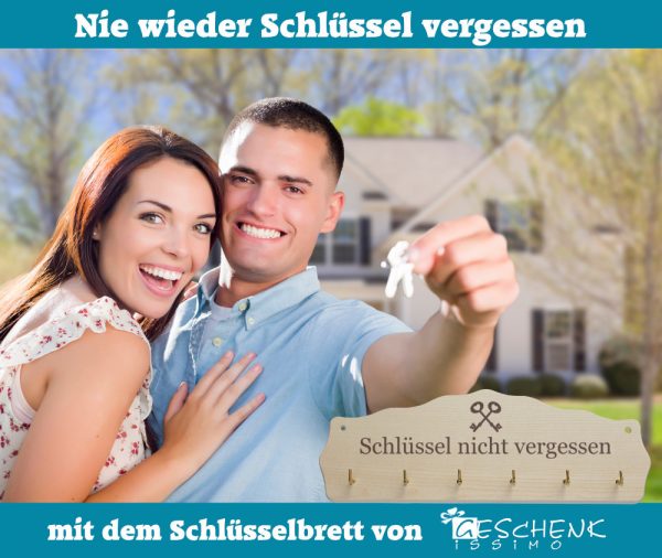 Schlüsselleiste Holz mit Gravur