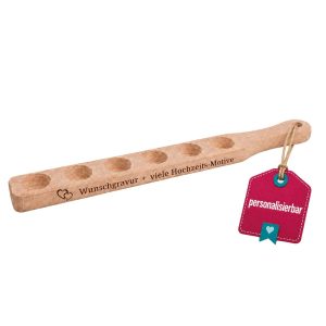 Schnaps zur Hochzeit – Schnapslatte aus Buchenholz mit Gravur