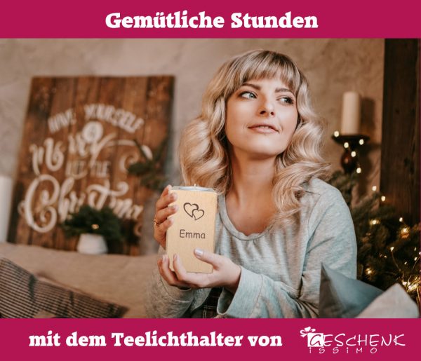 Teelichthalter Holz als Geschenk für Frauen