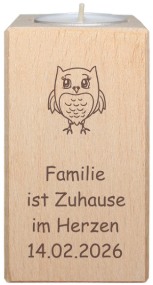 Personalisierter Teelichthalter mit Motiv und Namen Teelichthalter