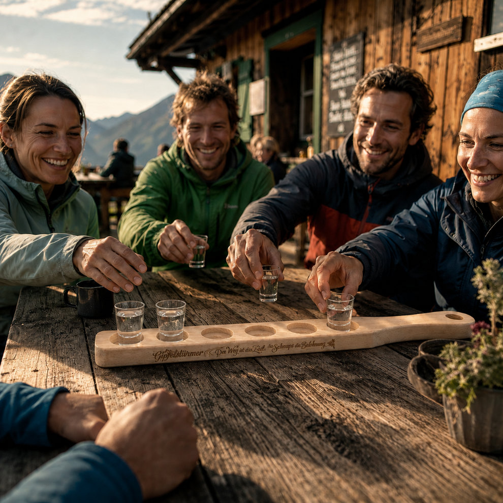 Wandergruppe Hütte Schnapslatte