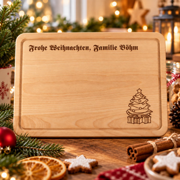 Weihnachtsgeschenk Brett mit Saftrille
