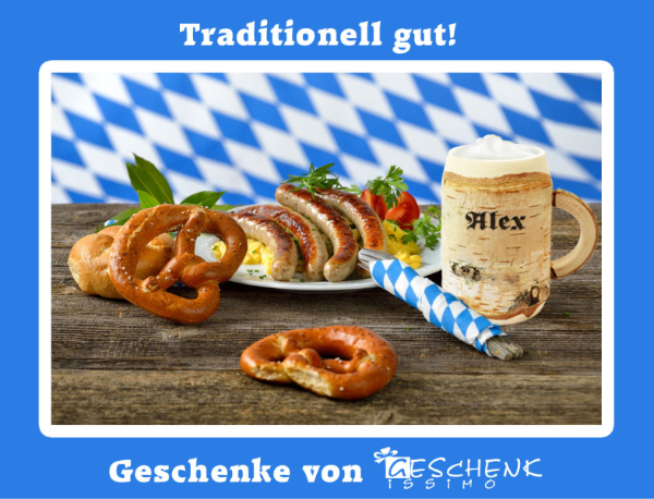 Traditionelle Geschenke: Bierkrug aus Holz