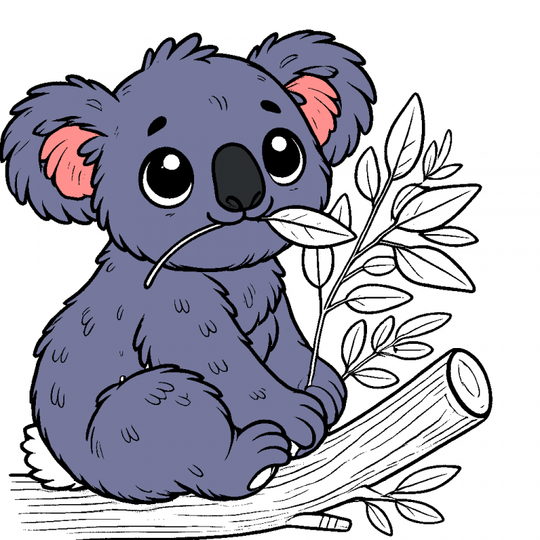 Koala Ausmalbild - gratis herunterladen und ausdrucken - Geschenkissimo