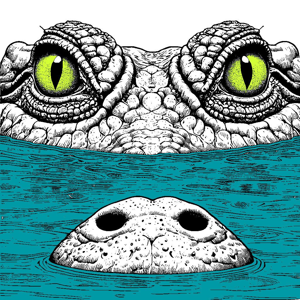 Ausmalbild Krokodil