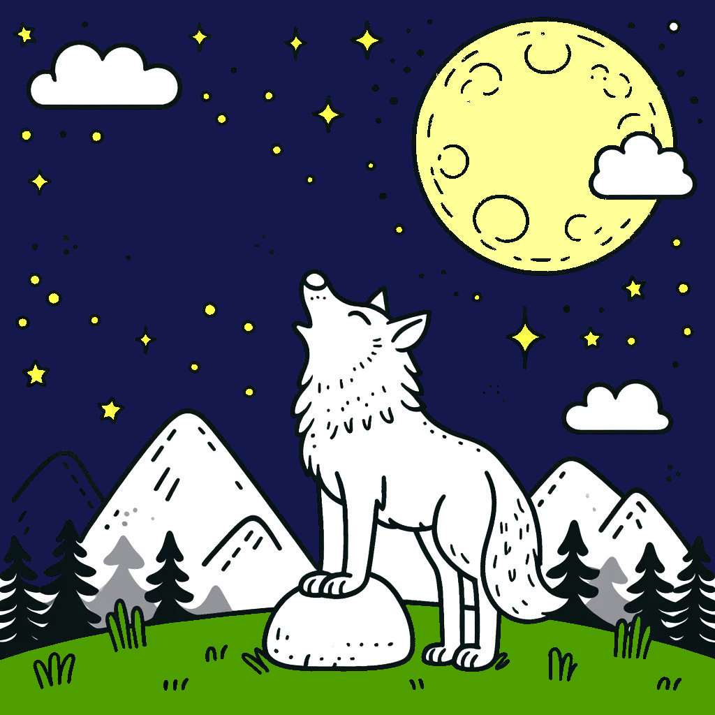Ausmalbild Wolf