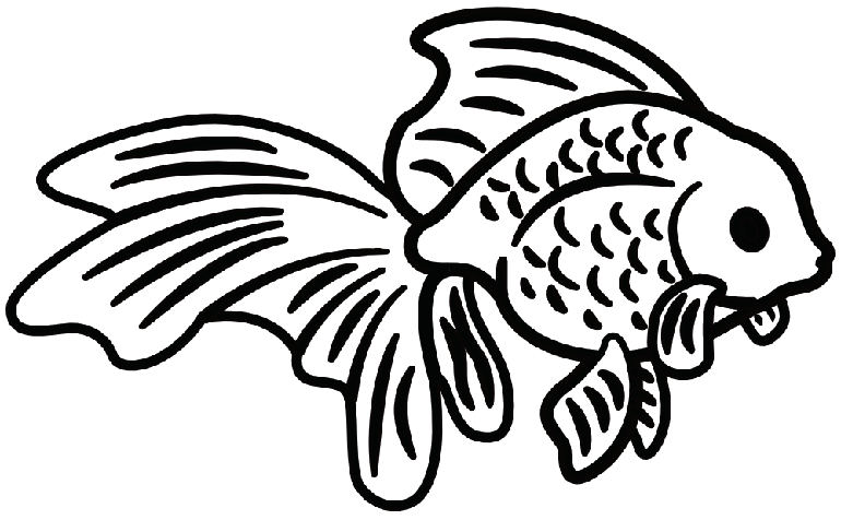 Ausmalbilder Fische zum Ausdrucken - Goldfisch