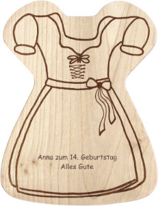 Bayerisches Frühstücksbrettchen Holz mit Gravur