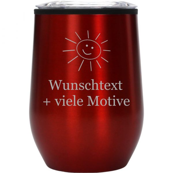 Becher mit Gravur rot