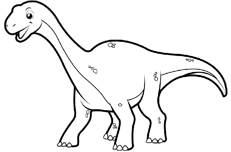 Ausmalbilder von Dinos zum Ausdrucken: Diplodocus